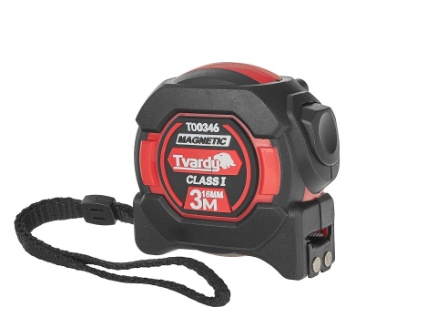 Miara zwijana nylon dwustronna z magnesem i autostopem 3m/16mm KLASA I - kartonik wystawowy (12/120)