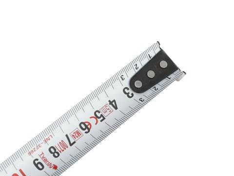 Miara zwijana nylon dwustronna z magnesem i autostopem 8m/25mm KLASA I - kartonik wystawowy (6/60)