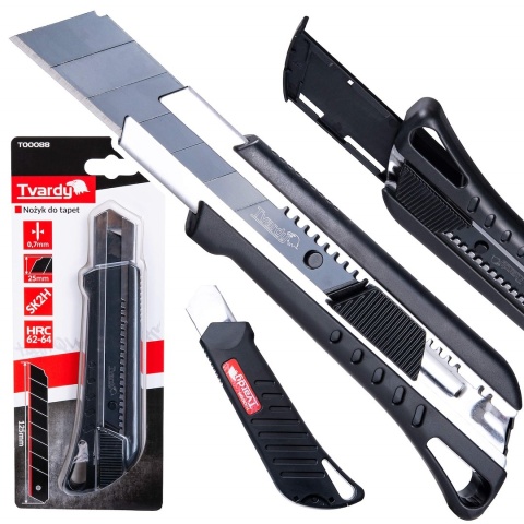 Nożyk do tapet 125x25x0.7mm SK2H TVARDY (10/60)