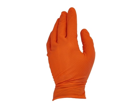 Rękawice nitrylowe SOLID GRIP 50szt. r. L pomarańczowe (10)