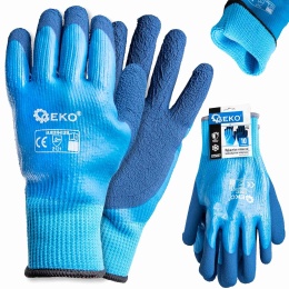 Rękawice robocze wodoodporne ocieplane r. 10 /jersey - lateks/ (12/120)