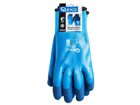 Rękawice robocze wodoodporne ocieplane r. 11 /jersey - lateks/ (12/120)