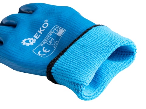 Rękawice robocze wodoodporne ocieplane r. 11 /jersey - lateks/ (12/120)