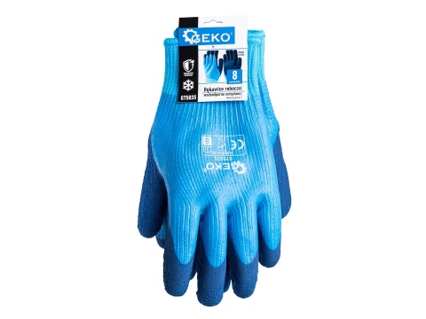 Rękawice robocze wodoodporne ocieplane r. 8 /jersey - lateks/ (12/120)