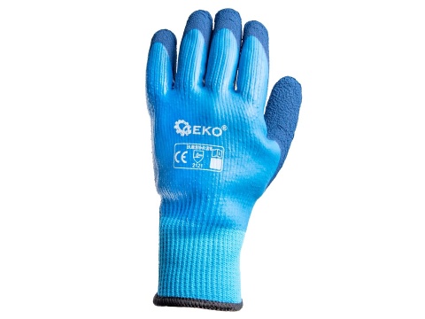 Rękawice robocze wodoodporne ocieplane r. 9 /jersey - lateks/ (12/120)