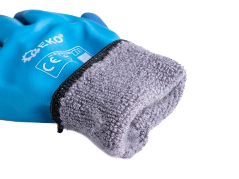 Rękawice robocze wodoodporne ocieplane zimowe r. 10 /bawełna - lateks/ (12/120)