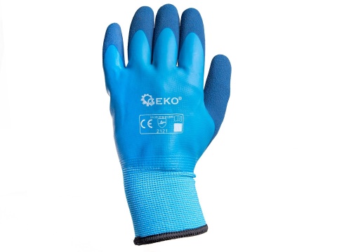 Rękawice robocze wodoodporne ocieplane zimowe r. 8 /bawełna - lateks/ (12/120)