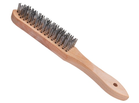 Szczotka do rdzy druciana czarna 5 rzędów drewno (12/120)