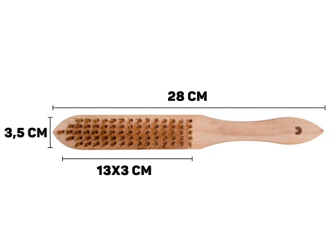 Szczotka do rdzy druciana żółta 5 rzędów drewno (12/120)