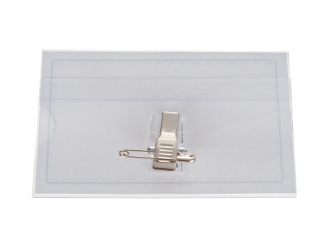 Identyfikator z klipsem i agrafką 90x56mm (10/2000)