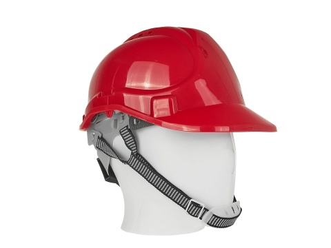Kask ochronny budowlany BHP regulowany - czerwony (50)