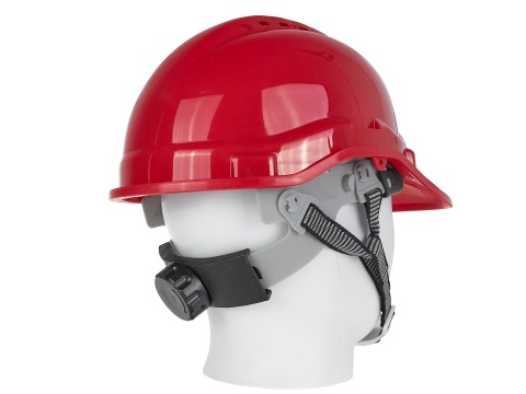 Kask ochronny budowlany BHP regulowany - czerwony (50)