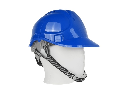 Kask ochronny budowlany BHP regulowany - niebieski (50)