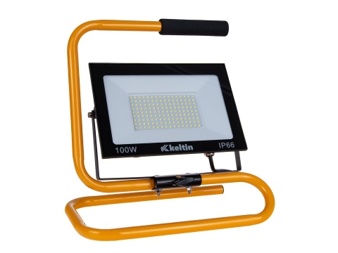 Naświetlacz LED 100W ze statywem budowlanym i przewodem - barwa biała zimna 6500K (10)