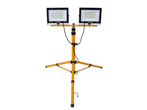 Naświetlacz LED 2x100W ze statywem budowlanym teleskopowym i przewodem - barwa biała neutralna 4500K (1)