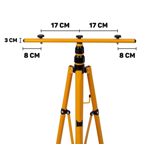 Naświetlacz LED 2x50W ze statywem budowlanym teleskopowym i przewodem - barwa biała neutralna 4500K (1)