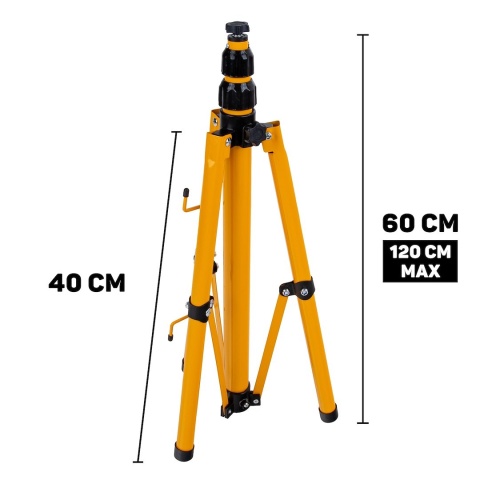 Naświetlacz LED 2x50W ze statywem budowlanym teleskopowym i przewodem - barwa biała neutralna 4500K (1)