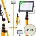 Naświetlacz LED 50W ze statywem budowlanym teleskopowym i przewodem - barwa biała neutralna 4500K (1)