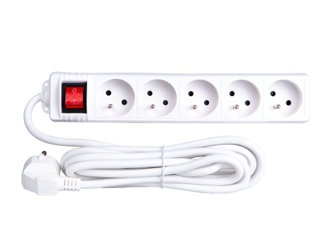 Przedłużacz elektryczny - listwa zasilająca biała 5 gniazd 3m (40)