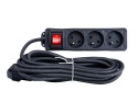 Przedłużacz elektryczny - listwa zasilająca czarna 3 gniazda 5m (40)