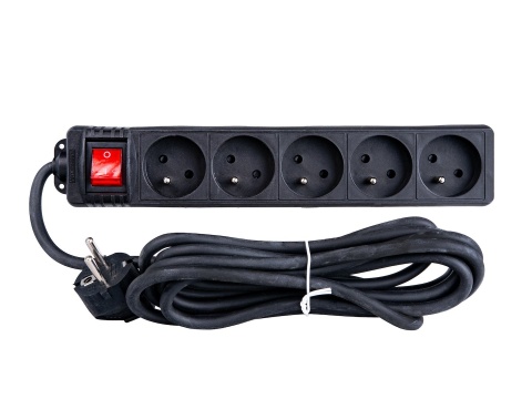 Przedłużacz elektryczny - listwa zasilająca czarna 5 gniazd 3m (40)