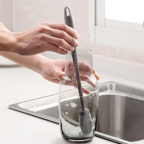 Szczotka silikonowa do mycia szklanek i butelek 31cm (375)