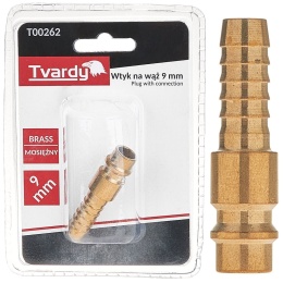Wtyk mosiężny na wąż 9mm typ męski (1/10/100)