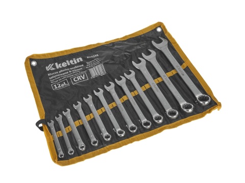 Klucze płasko-oczkowe satynowane 6-22mm 12el. CRV (20)