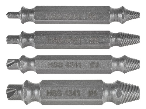 Kpl. dwustronnych wykrętaków do zerwanych śrub 4szt. (250)