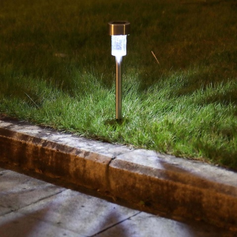 Lampa solarna ogrodowa gruntowa wbijana 4,5x4,5cmx30cm (10/300)