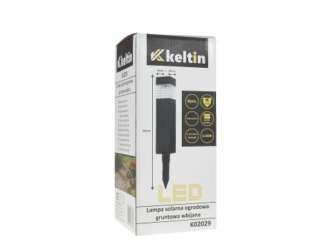 Lampa solarna ogrodowa gruntowa wbijana 6x6x40cm (4/60)