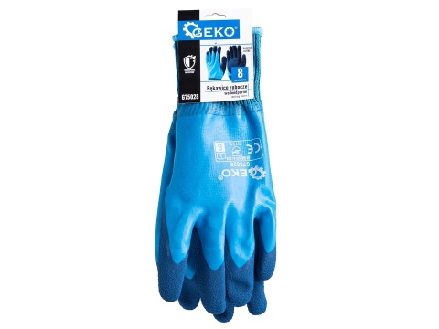 Rękawice robocze wodoodporne r. 8 /poliester - lateks/ (12/120)