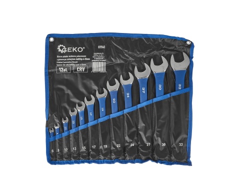 Klucze płasko-oczkowe polerowane z gumowym uchwytem AntiSlip 6-32mm 12el. CRV (4)