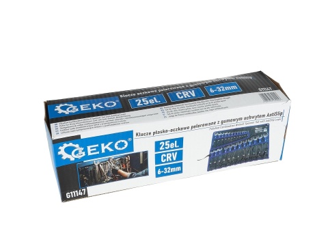 Klucze płasko-oczkowe polerowane z gumowym uchwytem AntiSlip 6-32mm 25el. CRV (4)