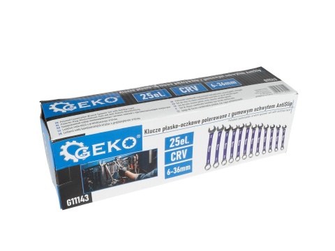 Klucze płasko-oczkowe polerowane z gumowym uchwytem AntiSlip 6-36mm 25el. CRV (4)