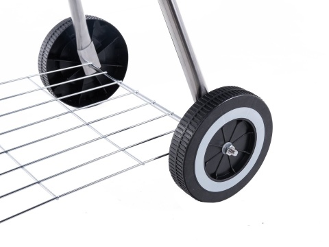 Grill węglowy okrągły z pokrywą i pokrowcem - ruszt średnica 39cm (1)