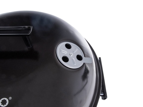 Grill węglowy okrągły z pokrywą i pokrowcem - ruszt średnica 39cm (1)