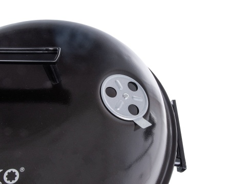 Grill węglowy okrągły z pokrywą i pokrowcem - ruszt średnica 39cm (1)