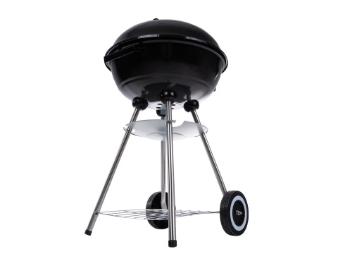 Grill węglowy okrągły z pokrywą i pokrowcem - ruszt średnica 39cm (1)