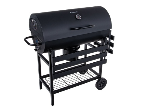 Grill węglowy typu beczka z pokrywą - ruszt 71x35cm (1)