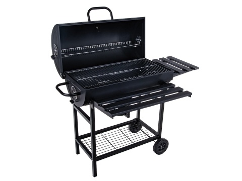 Grill węglowy typu beczka z pokrywą - ruszt 71x35cm (1)