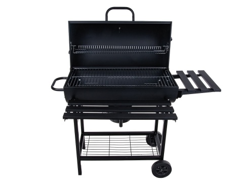 Grill węglowy typu beczka z pokrywą - ruszt 71x35cm (1)