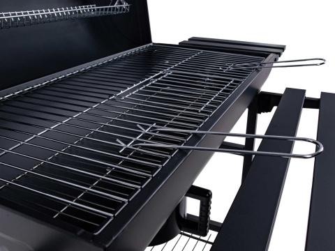 Grill węglowy typu beczka z pokrywą - ruszt 71x35cm (1)