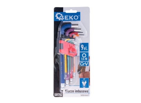 Klucze imbusowe kolorowe 1,5-10mm 9el. CrV (6/48)