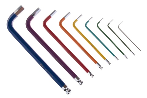 Klucze imbusowe kolorowe 1,5-10mm 9el. CrV (6/48)