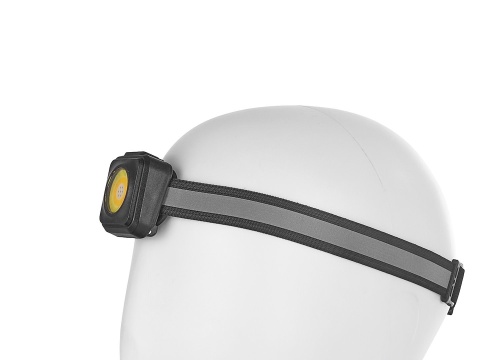 Latarka czołowa wstrząsoodporna z odblaskiem LED COB 3W 500mAh 500lm IP44 (240)