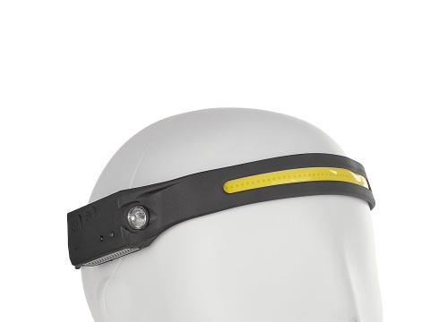 Latarka czołowa z czujnikiem ruchu LED COB 3W + 1W XPE 1200mAh 350lm IPX4 (100)