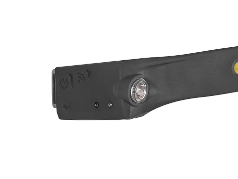 Latarka czołowa z czujnikiem ruchu LED COB 3W + 1W XPE 1200mAh 350lm IPX4 (100)