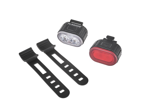 Wodoodporna lampka rowerowa USB IPX4 - zestaw przód + tył (120)