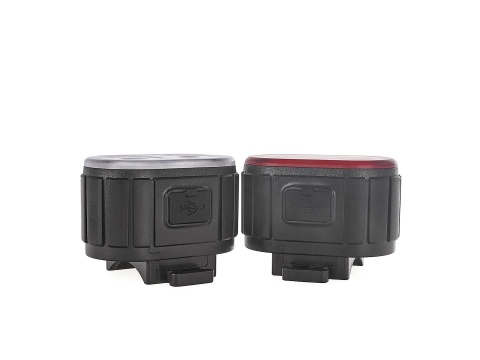 Wodoodporna lampka rowerowa USB IPX4 - zestaw przód + tył (120)